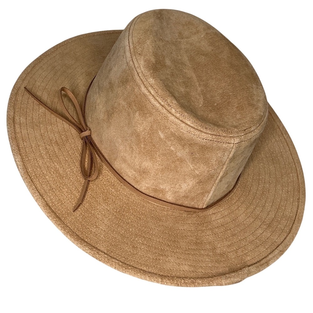 Anthropologie WYETH Billie Tan Leather Western Style Hat One Size Cowgirl Chic - Picture 1 of 7